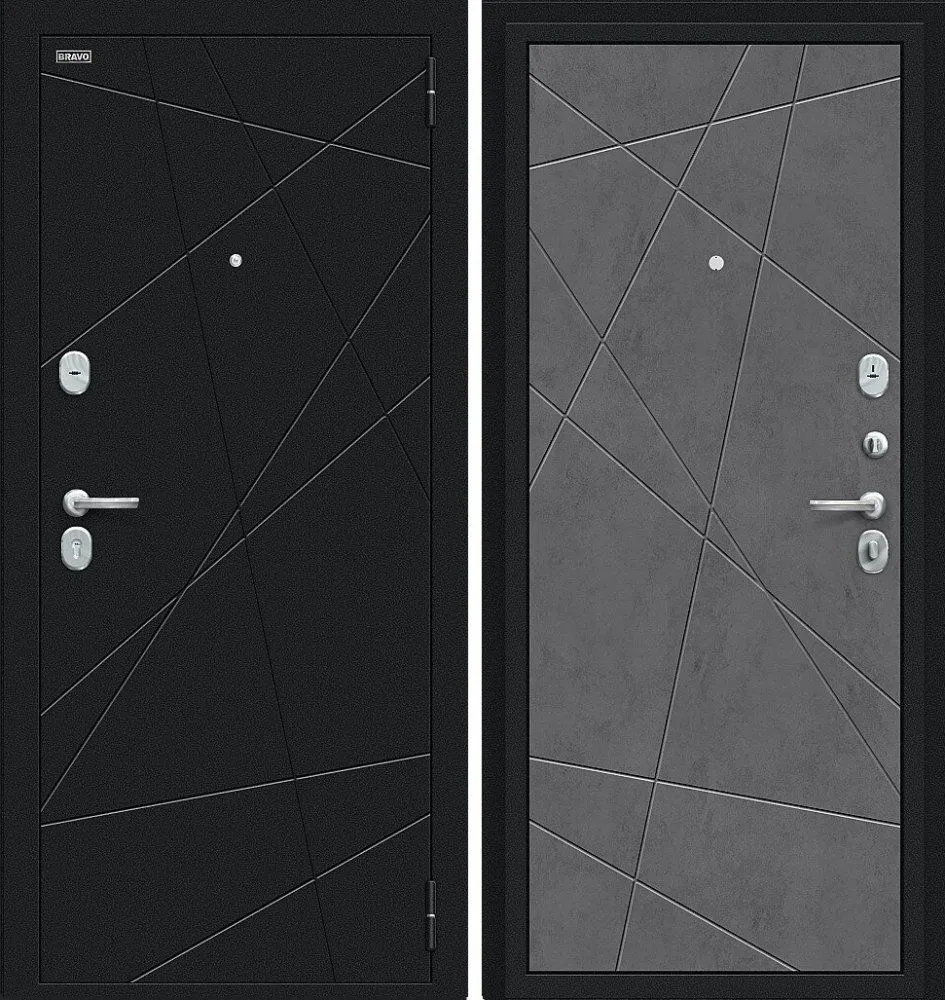 Дверь Браво Граффити-5 Букле черное/Slate Art DIS006724